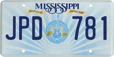MS license plate JPD781