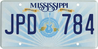 MS license plate JPD784