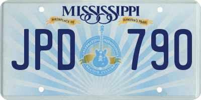 MS license plate JPD790