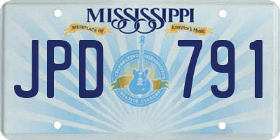 MS license plate JPD791