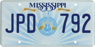 MS license plate JPD792