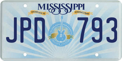 MS license plate JPD793