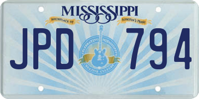 MS license plate JPD794