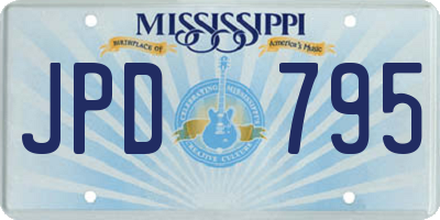 MS license plate JPD795