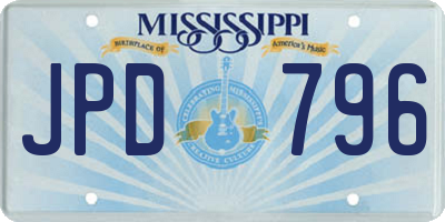 MS license plate JPD796
