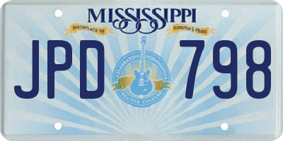 MS license plate JPD798