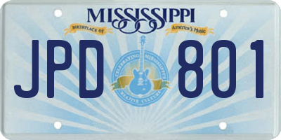 MS license plate JPD801