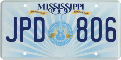 MS license plate JPD806