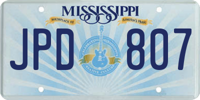 MS license plate JPD807