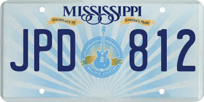 MS license plate JPD812
