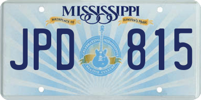 MS license plate JPD815