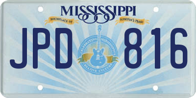 MS license plate JPD816