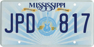 MS license plate JPD817
