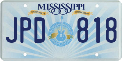 MS license plate JPD818