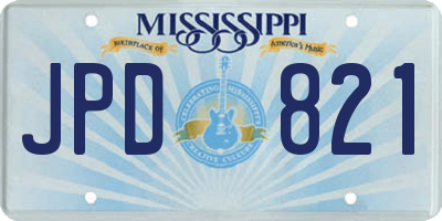 MS license plate JPD821