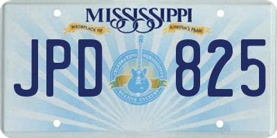 MS license plate JPD825