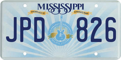 MS license plate JPD826