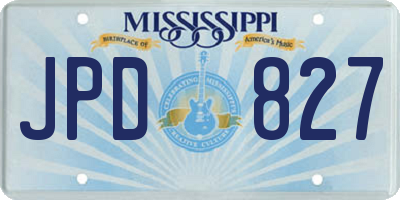 MS license plate JPD827