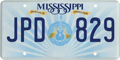 MS license plate JPD829