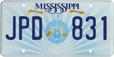 MS license plate JPD831