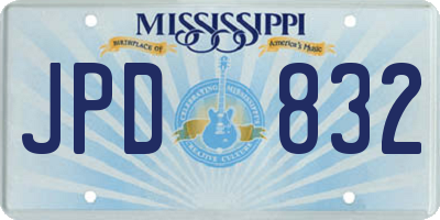 MS license plate JPD832