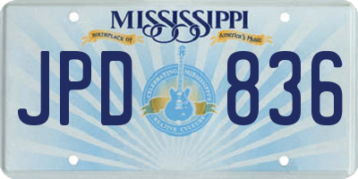 MS license plate JPD836