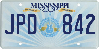 MS license plate JPD842