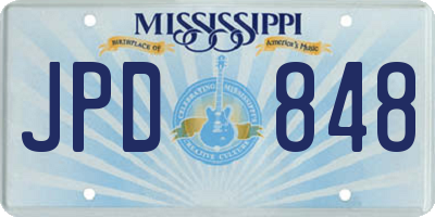 MS license plate JPD848