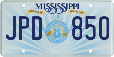 MS license plate JPD850