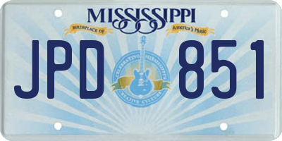 MS license plate JPD851