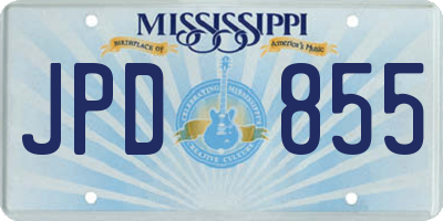 MS license plate JPD855