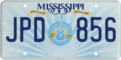 MS license plate JPD856