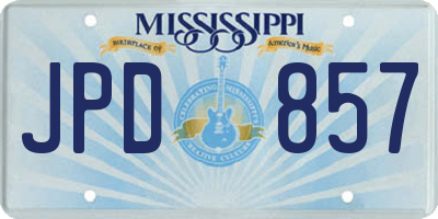 MS license plate JPD857