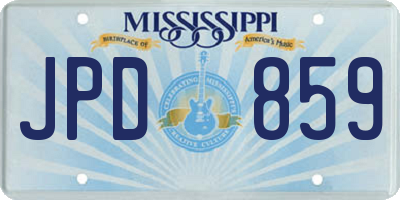 MS license plate JPD859