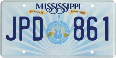 MS license plate JPD861