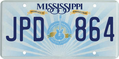 MS license plate JPD864