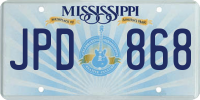 MS license plate JPD868