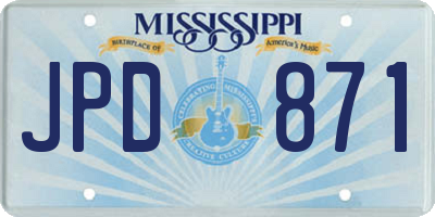MS license plate JPD871