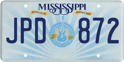 MS license plate JPD872