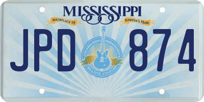 MS license plate JPD874