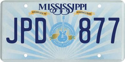 MS license plate JPD877