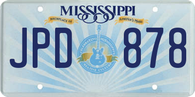 MS license plate JPD878