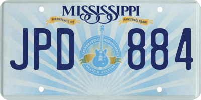 MS license plate JPD884