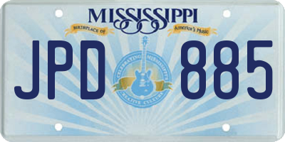 MS license plate JPD885