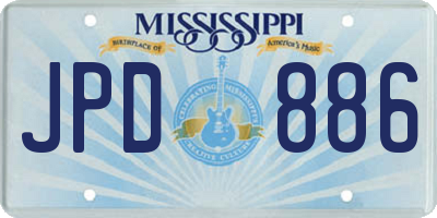 MS license plate JPD886