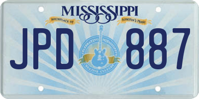MS license plate JPD887