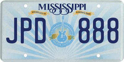 MS license plate JPD888