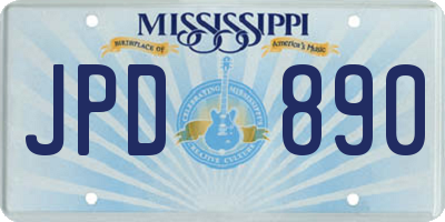 MS license plate JPD890