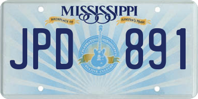 MS license plate JPD891