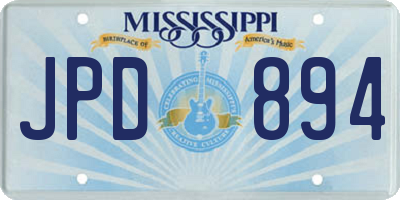 MS license plate JPD894